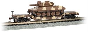 Center Depressed Flat Car w/ Sheridan Tank