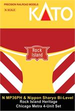 MP36 N Scale Rock Island Kato MP36PH Rock Island