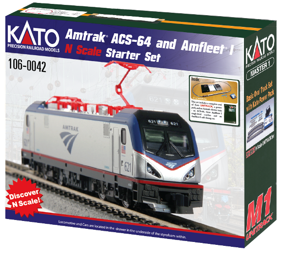 Kato 1060042 Amtrak ACS64 and Amfleet I Starter Set Starter set (N Scale)