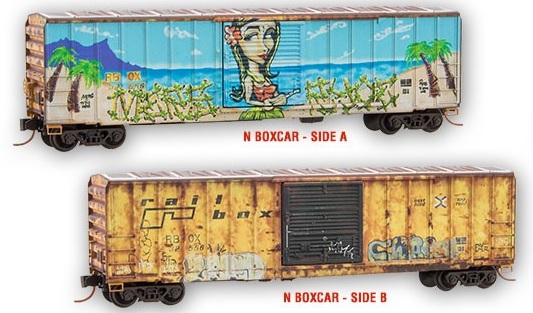N Scale Graffiti for freight cars and buildings