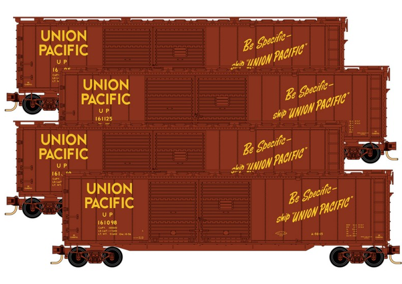 993 00 152 union pacific double door boxcar runner pack 4 pack