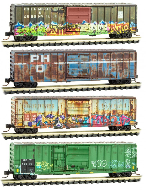 N Scale Graffiti for freight cars and buildings