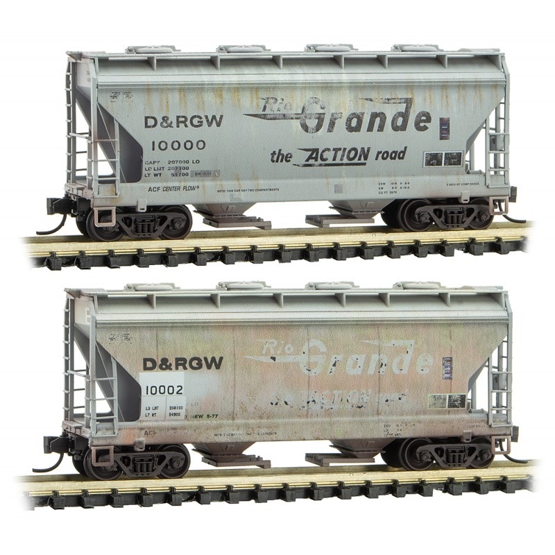 993 05 590 Weathered 2 Bay Hopper Denver Rio Grande Western 2PK N
