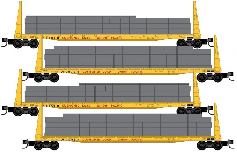 993 00 185 Bulkhead Flat Car Union Pacific runner pack 4 cars with