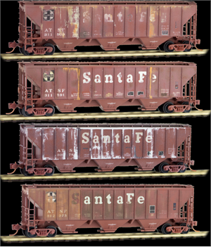 n scale weathered freight cars