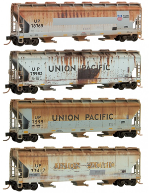 993 05 390 Weathered Covered 3 bay Hopper - Union Pacific