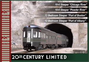 106-7130 New York Central 20th Century Limited 4 Car add on Passenger Set - N Scale 