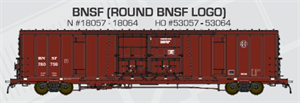 60' BX166 Double Door Box Car BNSF Roung Logo