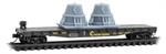 045 00 570 Flat Car Fishbelly side w/load - B&O Chessie System 9151 - N Scale Micro-Trains