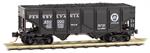 Micro Trains 085 00 080 33' panel side twin bay hopper - Pennsylvania w/ load