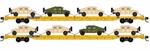 993 02 180 89' DODX' 2pk with 8 Humvee Vehicles - N Scale
