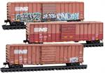993 05 012 Weathered Box Car - Norfolk Southern 3-Pack - N Scale Micro-Trains