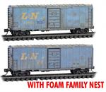 993 05 025 Weathered 40' Box Car - Louisville and Nashville Railroad - 2 car runner pack